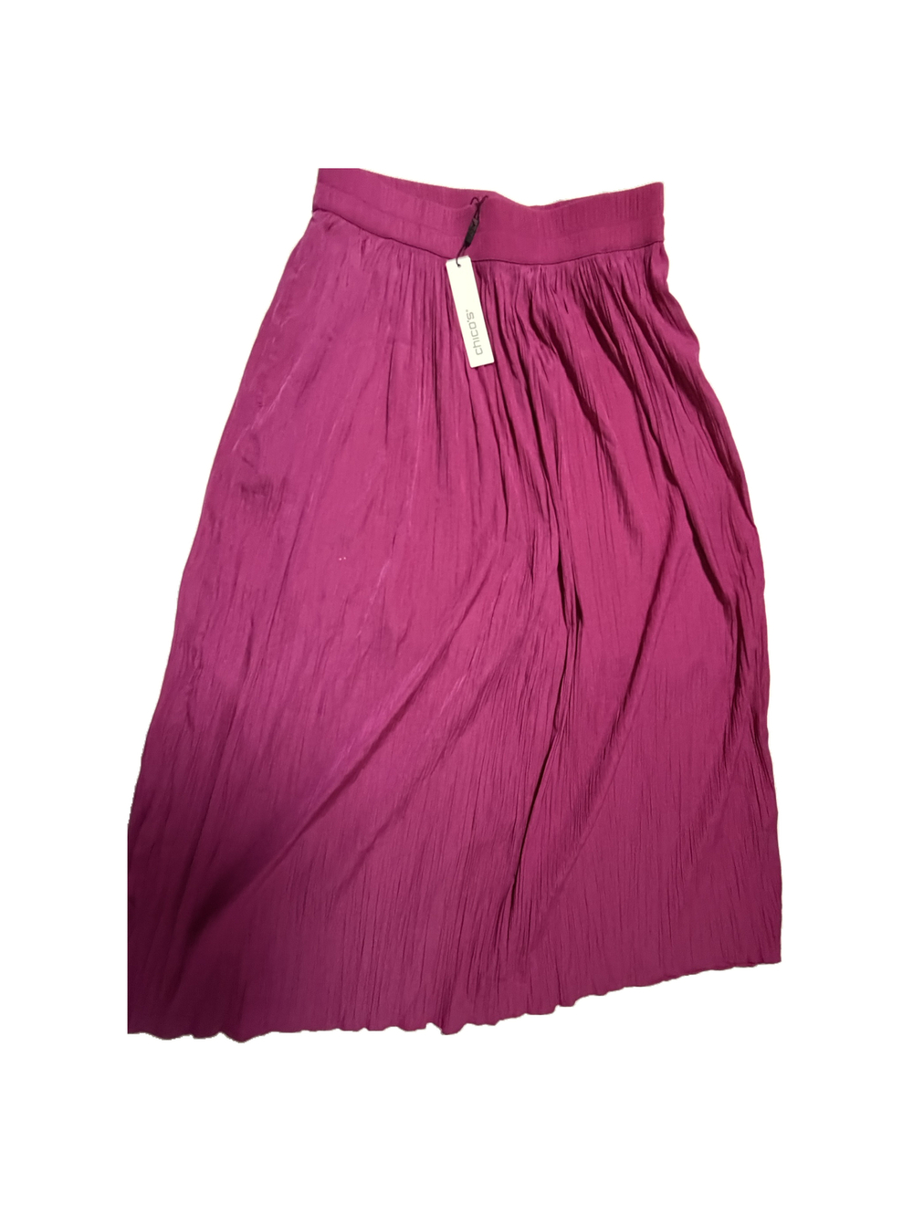 Chico's Magenta Crinkle Long Skirt Size 0 US Small Polyester